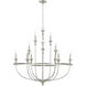 Emery 12 Light 40.2 inch Brushed Nickel Chandelier Ceiling Light